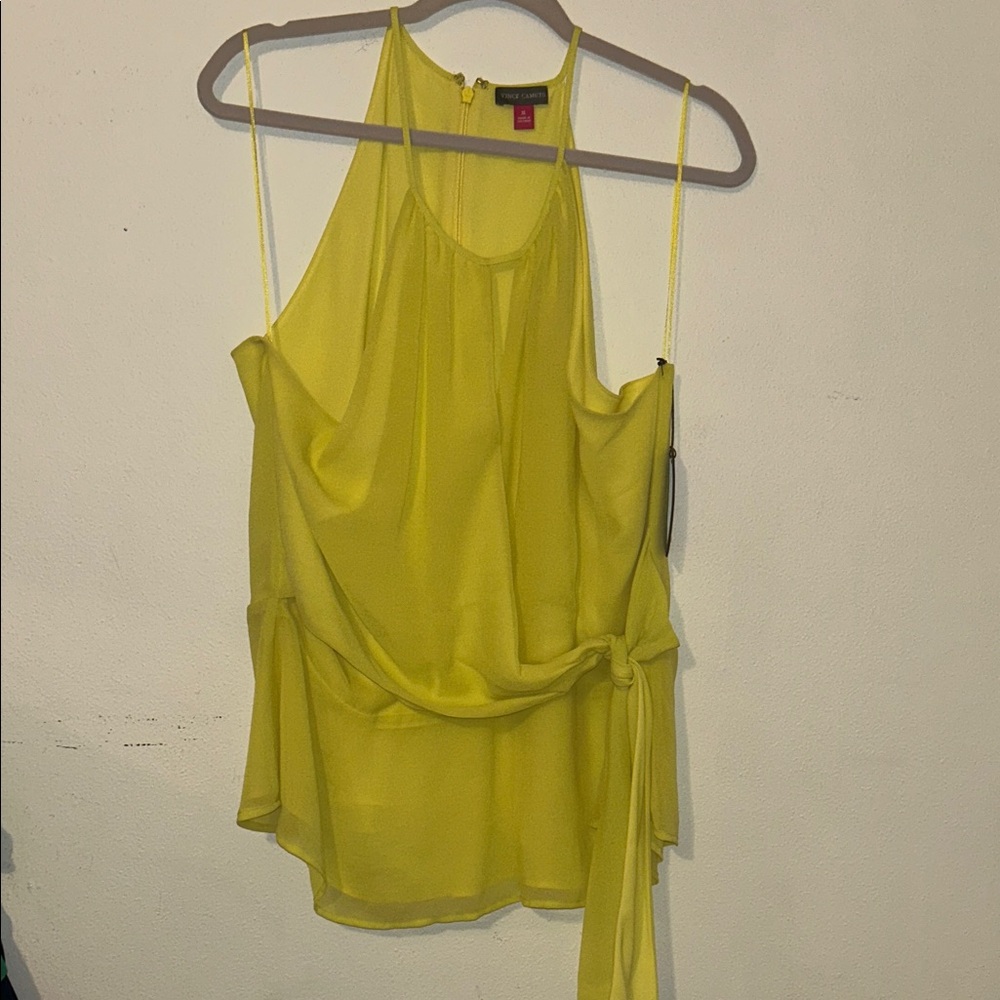 Vince Camuto Yellow Sleeveless Blouse